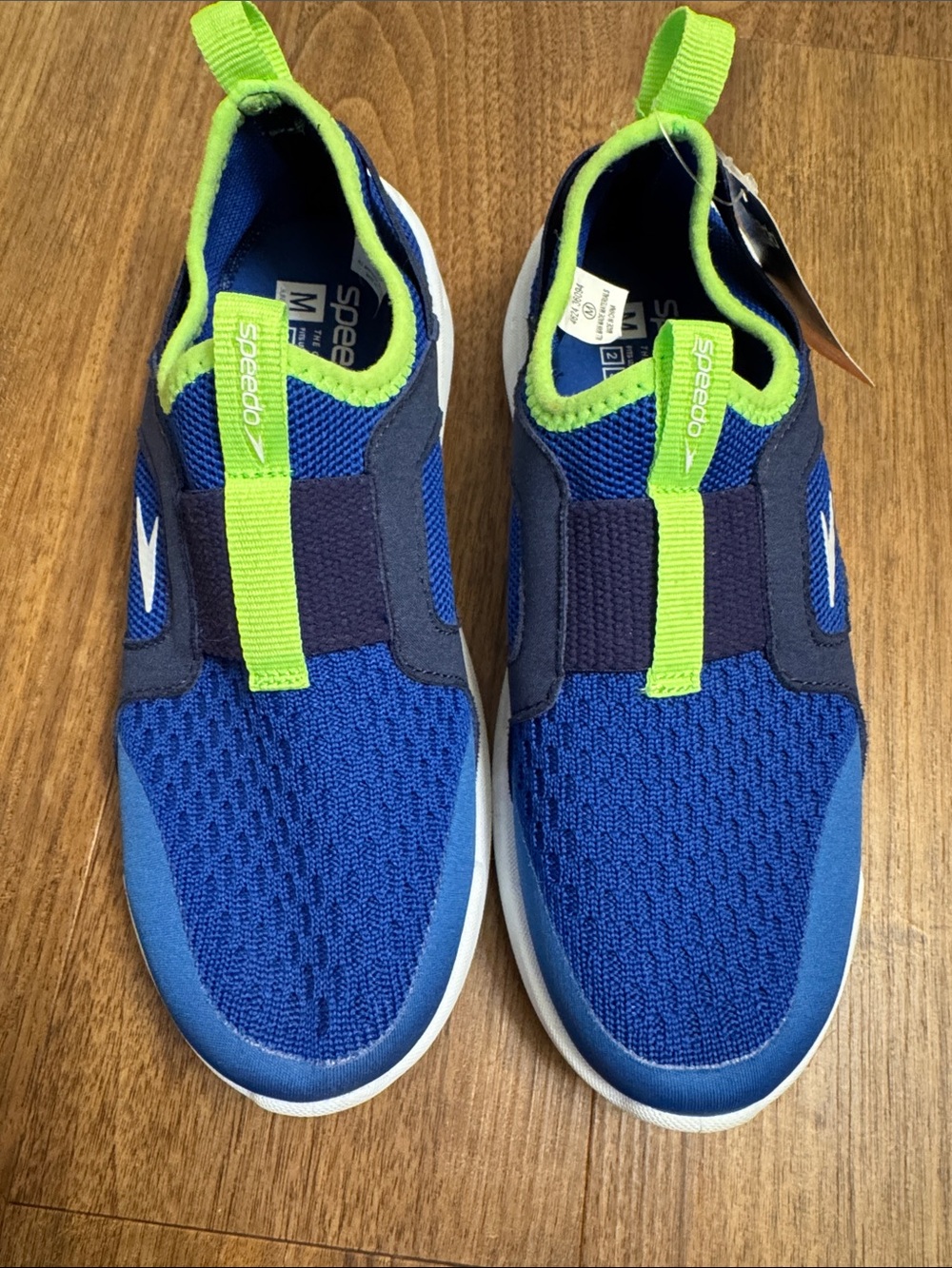 Speedo Kids' NWT Blue & Lime Slip-On Water Shoes size Boys 2-3